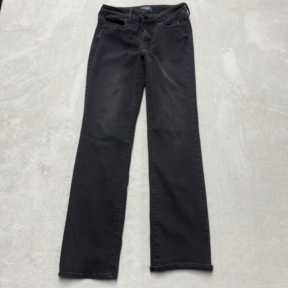 NYDJ Marilyn Straight Leg Jeans Black Lift Tuck Sure Stretch Denim Size 6 - Picture 6 of 12